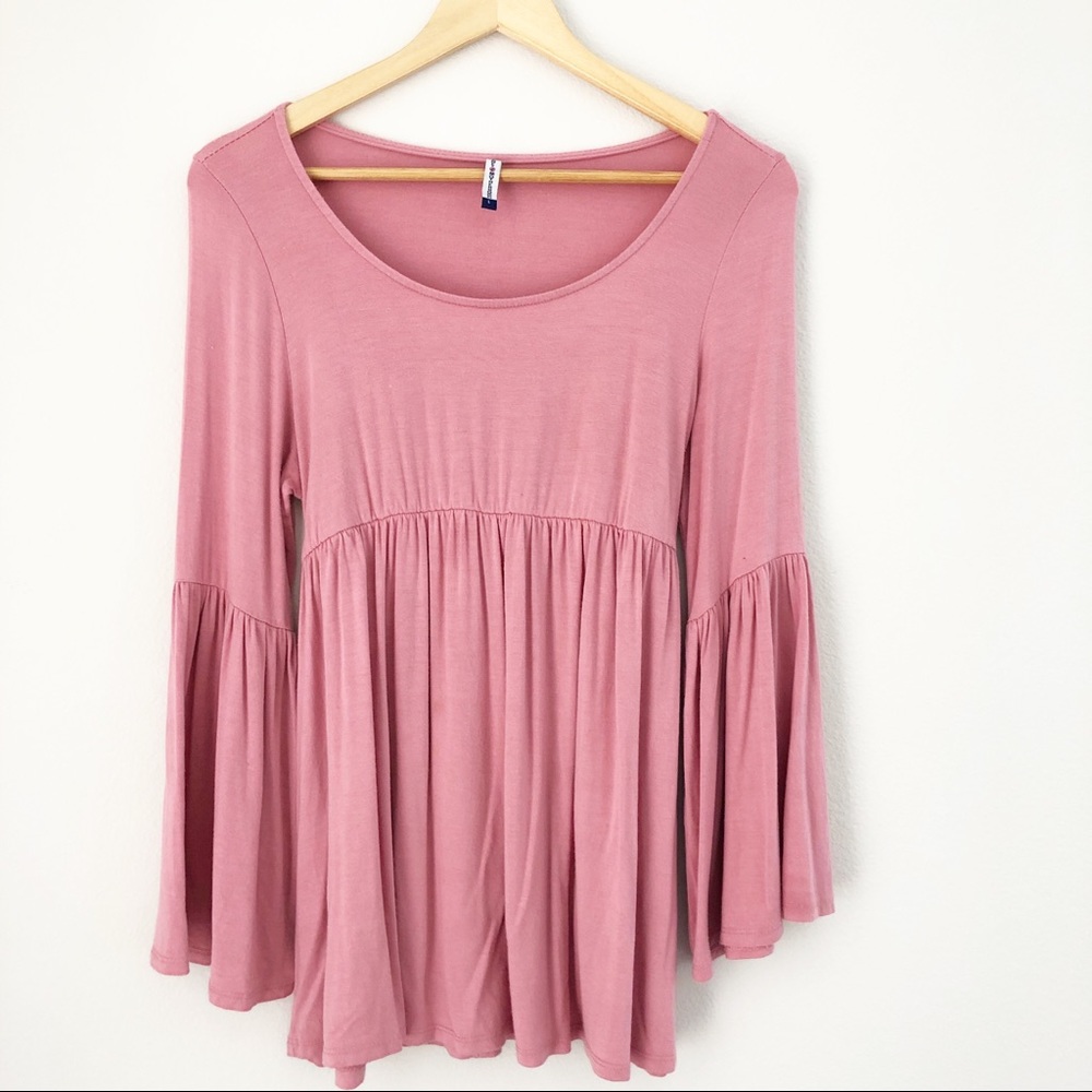 Planet Motherhood Pink Bell Sleeve Maternity Top
